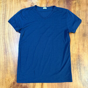 Zimmerli Men's Shirt L V neck Cotton Modal Lightweight Navy Switzerland H3-23